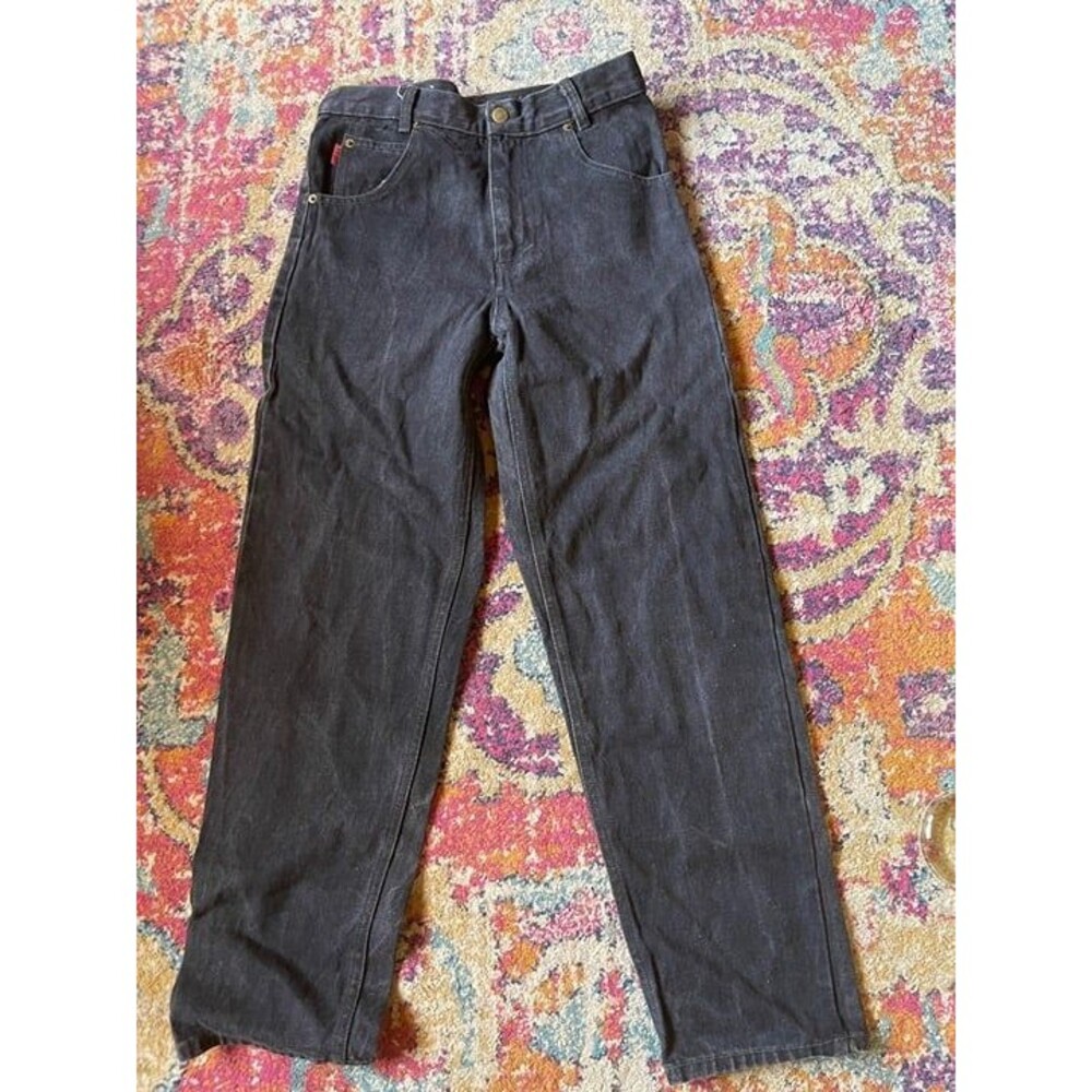 80s Bugle Boy Gold Crest Black Jeans